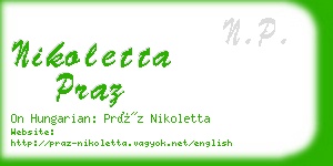 nikoletta praz business card